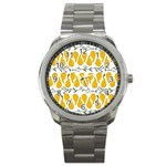 Juicy Yellow Pear Sport Metal Watch Front