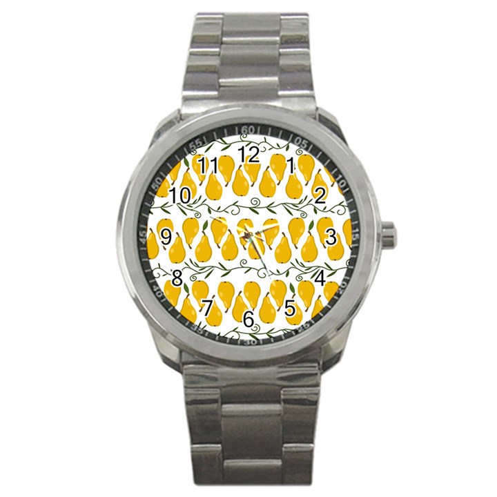 Juicy Yellow Pear Sport Metal Watch