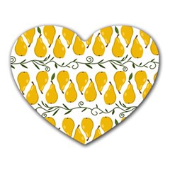 Juicy Yellow Pear Heart Mousepads by SychEva