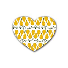 Juicy Yellow Pear Rubber Coaster (heart)  by SychEva