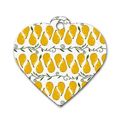 Juicy Yellow Pear Dog Tag Heart (one Side) by SychEva