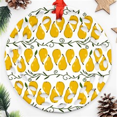 Juicy Yellow Pear Round Filigree Ornament (two Sides) by SychEva