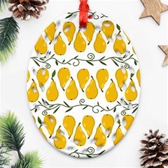 Juicy Yellow Pear Oval Filigree Ornament (two Sides) by SychEva