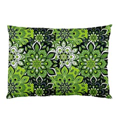 Green Floral Bohemian Vintage Pillow Case (two Sides)