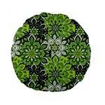 Green Floral Bohemian Vintage Standard 15  Premium Round Cushions Front