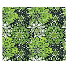 Green Floral Bohemian Vintage Double Sided Flano Blanket (small) 