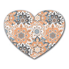 Pastel Colored Peach Boho Heart Mousepads by BohoMe