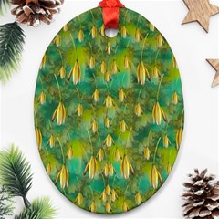 Love To The Flowers And Colors In A Beautiful Habitat Ornament (oval) by pepitasart