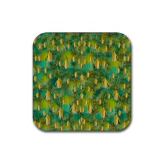 Love To The Flowers And Colors In A Beautiful Habitat Rubber Coaster (square)  by pepitasart