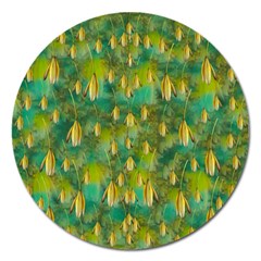 Love To The Flowers And Colors In A Beautiful Habitat Magnet 5  (round) by pepitasart