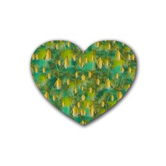 Love To The Flowers And Colors In A Beautiful Habitat Rubber Coaster (heart)  by pepitasart