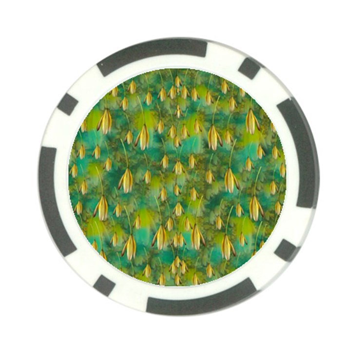 Love To The Flowers And Colors In A Beautiful Habitat Poker Chip Card Guard