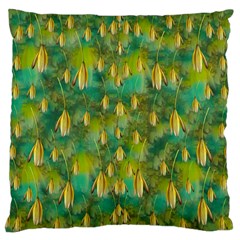 Love To The Flowers And Colors In A Beautiful Habitat Large Cushion Case (one Side) by pepitasart