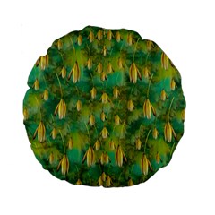 Love To The Flowers And Colors In A Beautiful Habitat Standard 15  Premium Round Cushions by pepitasart