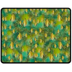 Love To The Flowers And Colors In A Beautiful Habitat Double Sided Fleece Blanket (medium)  by pepitasart