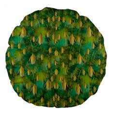 Love To The Flowers And Colors In A Beautiful Habitat Large 18  Premium Flano Round Cushions by pepitasart