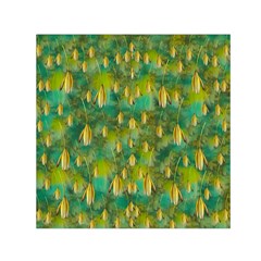 Love To The Flowers And Colors In A Beautiful Habitat Small Satin Scarf (square) by pepitasart