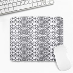 Modern Tribal Black And White Ornate Stripes Large Mousepads