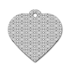 Modern Tribal Black And White Ornate Stripes Dog Tag Heart (two Sides) by dflcprintsclothing