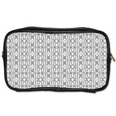 Modern Tribal Black And White Ornate Stripes Toiletries Bag (One Side)