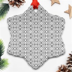 Modern Tribal Black And White Ornate Stripes Ornament (Snowflake)