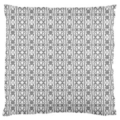 Modern Tribal Black And White Ornate Stripes Large Cushion Case (one Side) by dflcprintsclothing