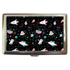 Funny Astronauts, Rockets And Rainbow Space Cigarette Money Case by SychEva