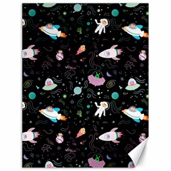 Funny Astronauts, Rockets And Rainbow Space Canvas 18  X 24  by SychEva