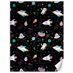 Funny Astronauts, Rockets And Rainbow Space Canvas 36  X 48  by SychEva