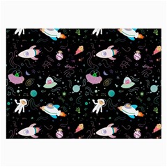 Funny Astronauts, Rockets And Rainbow Space Large Glasses Cloth (2 Sides) by SychEva