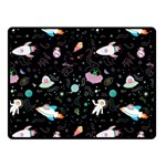 Funny Astronauts, Rockets And Rainbow Space Fleece Blanket (Small) 50 x40  Blanket Front