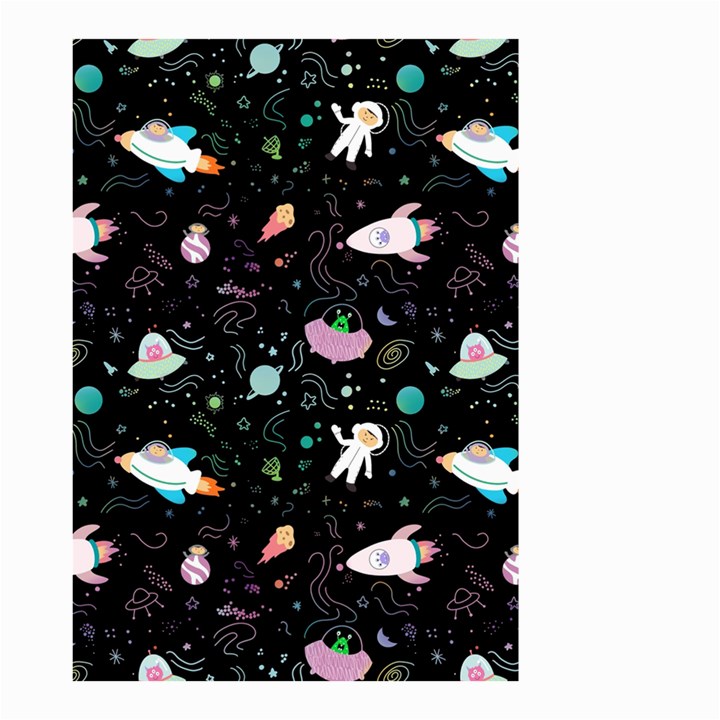 Funny Astronauts, Rockets And Rainbow Space Small Garden Flag (Two Sides)