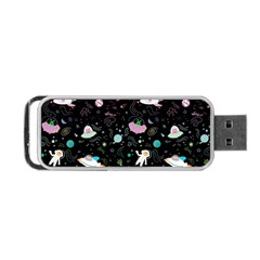 Funny Astronauts, Rockets And Rainbow Space Portable Usb Flash (two Sides) by SychEva