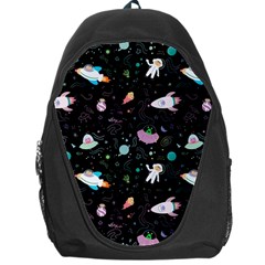 Funny Astronauts, Rockets And Rainbow Space Backpack Bag by SychEva