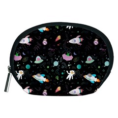 Funny Astronauts, Rockets And Rainbow Space Accessory Pouch (medium) by SychEva