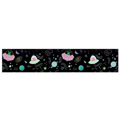 Funny Astronauts, Rockets And Rainbow Space Small Flano Scarf by SychEva