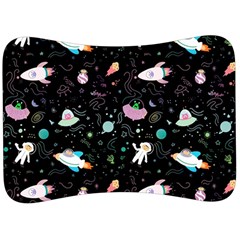 Funny Astronauts, Rockets And Rainbow Space Velour Seat Head Rest Cushion by SychEva