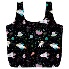 Funny Astronauts, Rockets And Rainbow Space Full Print Recycle Bag (xxxl) by SychEva