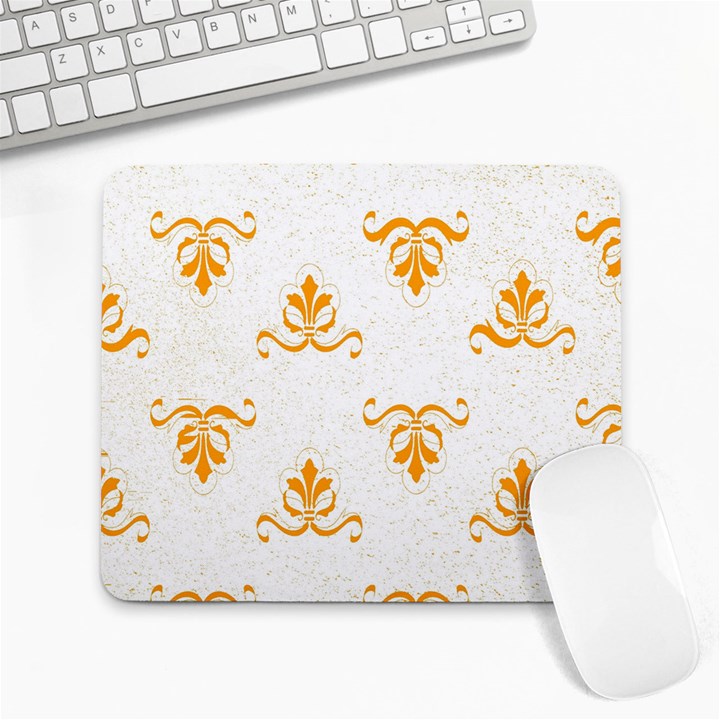 White With Orange Fdl Large Mousepads