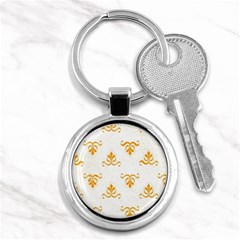 White With Orange Fdl Key Chain (round) by SomethingForEveryone