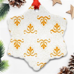 White With Orange Fdl Snowflake Ornament (two Sides) by SomethingForEveryone