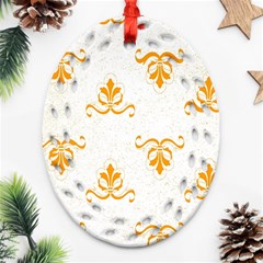 White With Orange Fdl Ornament (oval Filigree) by SomethingForEveryone