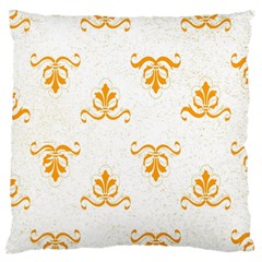 White With Orange Fdl Standard Flano Cushion Case (one Side) by SomethingForEveryone