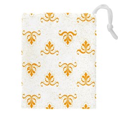 White With Orange Fdl Drawstring Pouch (4xl) by SomethingForEveryone