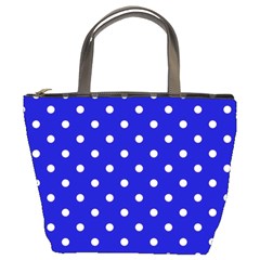 1950 Blue White Dots Bucket Bag by SomethingForEveryone