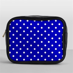 1950 Blue White Dots Mini Toiletries Bag (one Side) by SomethingForEveryone