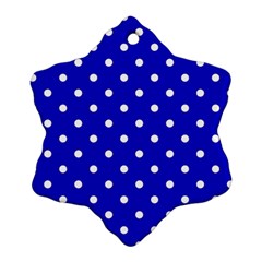 1950 Blue White Dots Snowflake Ornament (two Sides)