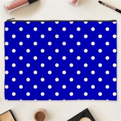 1950 Blue White Dots Cosmetic Bag (xxxl) by SomethingForEveryone