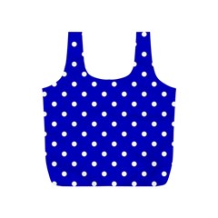 1950 Blue White Dots Full Print Recycle Bag (s) by SomethingForEveryone