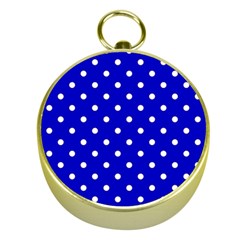 1950 Blue White Dots Gold Compasses by SomethingForEveryone